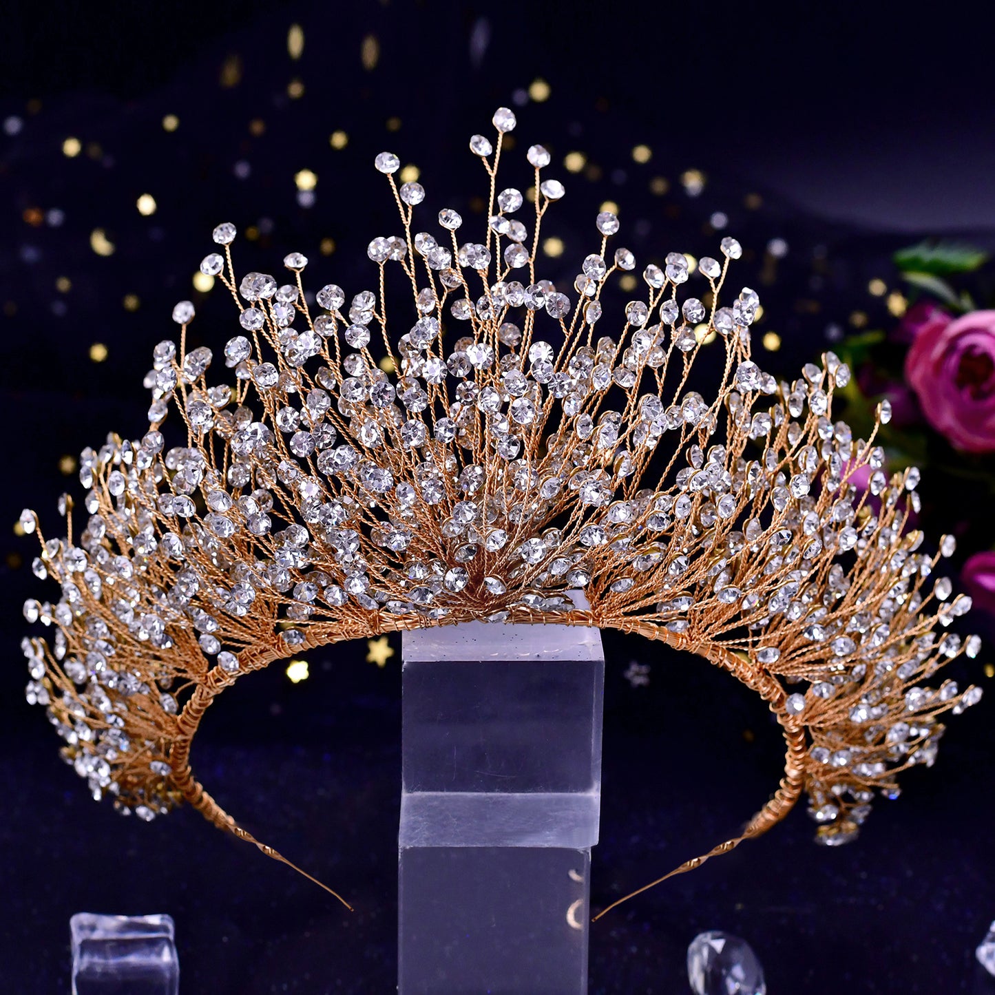 BRIDELLA BHP193 Bride Crown Bridal Tiara Wedding Hair Crown Bride Crown Bridal Wedding Hair Jewelry Princess Diadem Accessories
