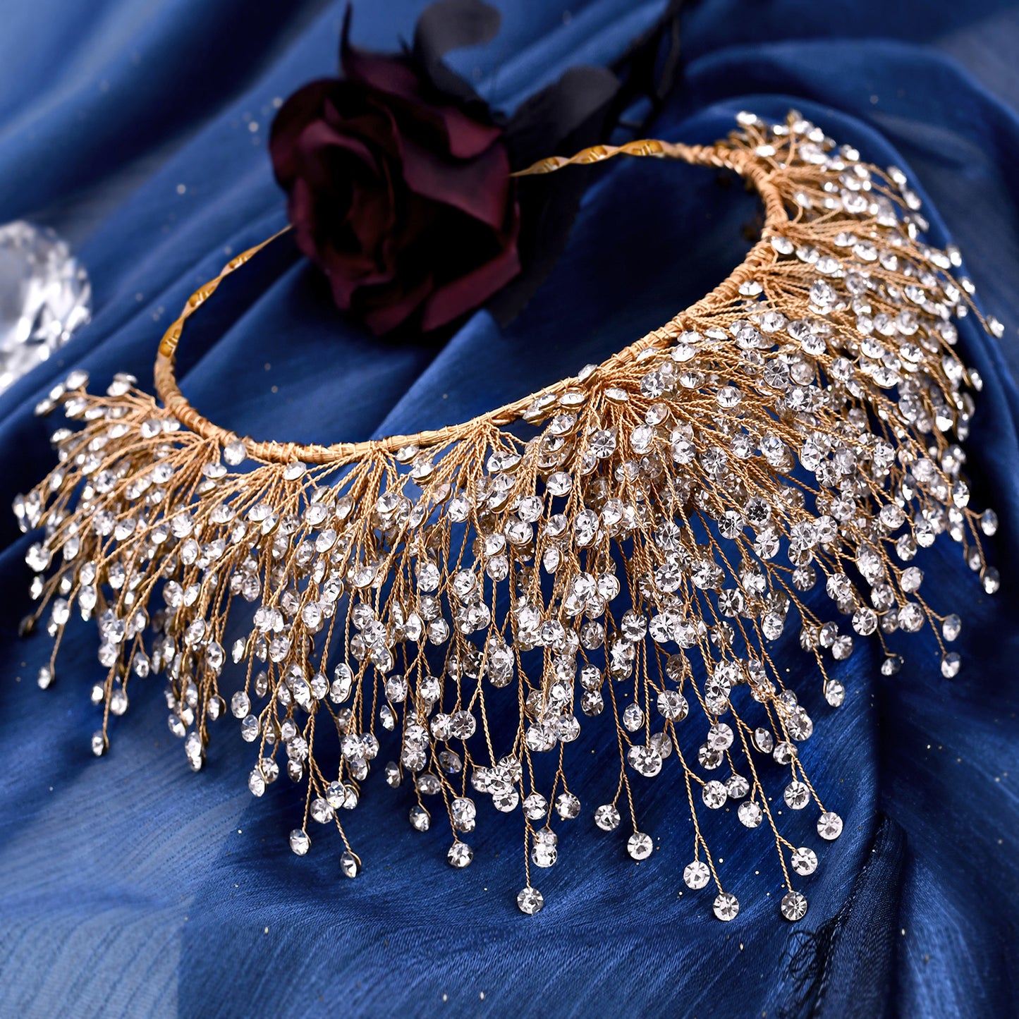 BRIDELLA BHP193 Bride Crown Bridal Tiara Wedding Hair Crown Bride Crown Bridal Wedding Hair Jewelry Princess Diadem Accessories