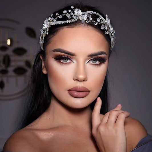 BHP573-S silver rhinestone headband