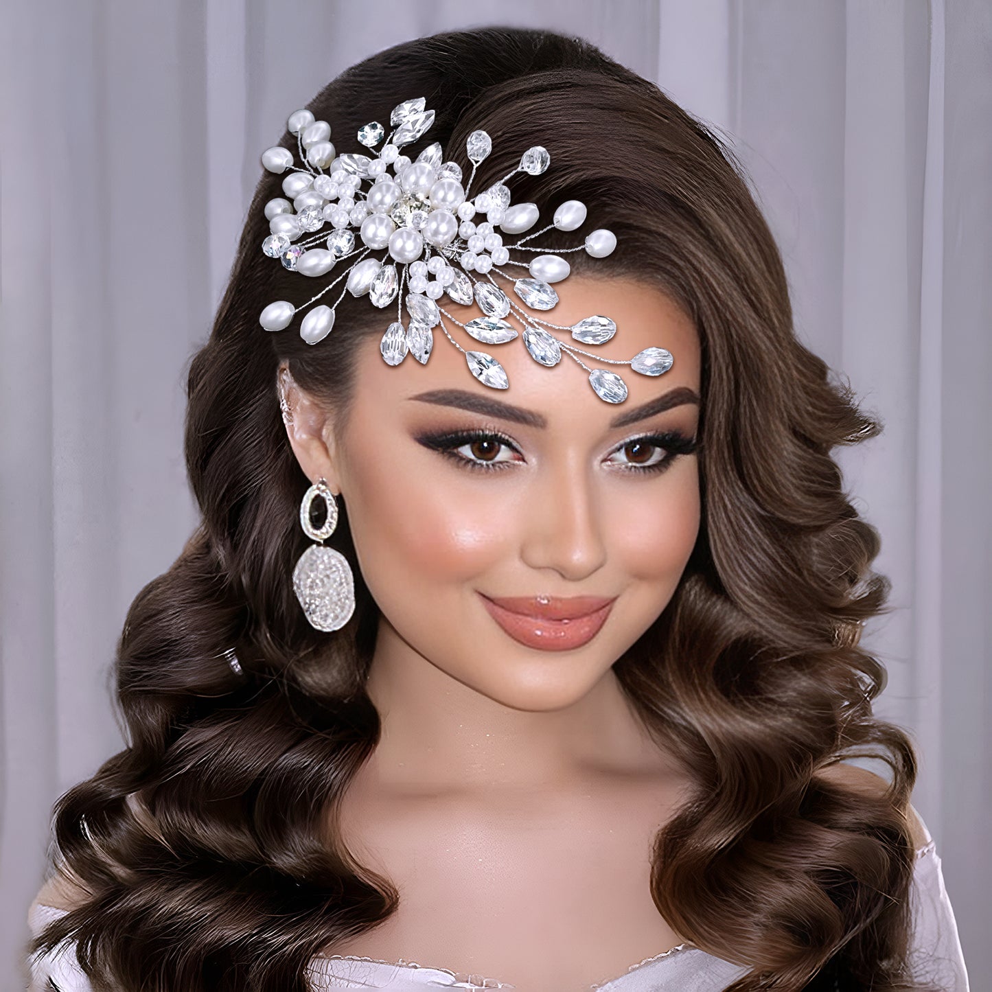 BRIDELLA BHP836 Wedding Crystal Pearl Hair Comb Bling Rhinestone Hairpin Headdress Tiara For Women Bridal Hair Accessories Gift
