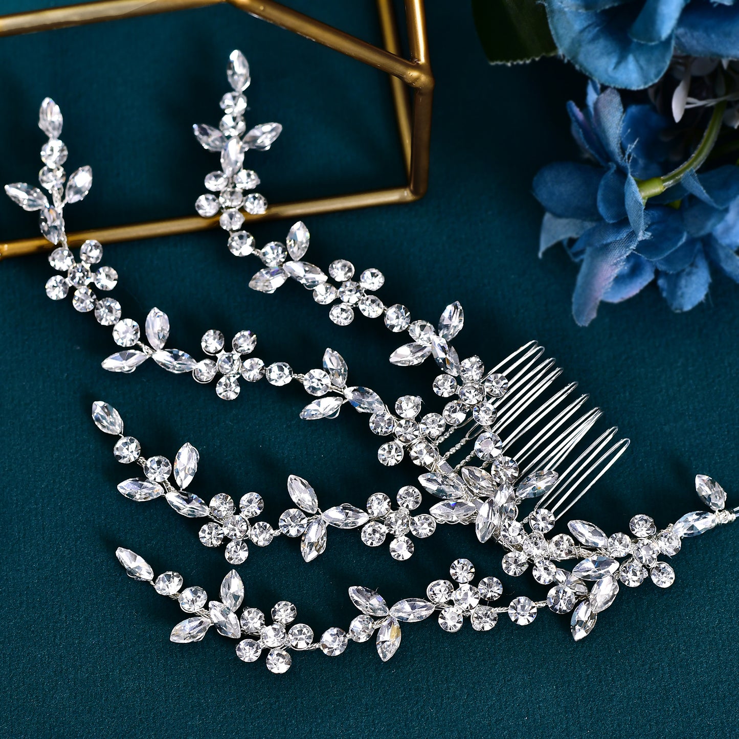 BRIDELLA BHP568 Rhinestone Hair Comb for Woman Handmade Wedding Hair Accessories Bride Headdress Bridesmaid Headwear Hair Clip