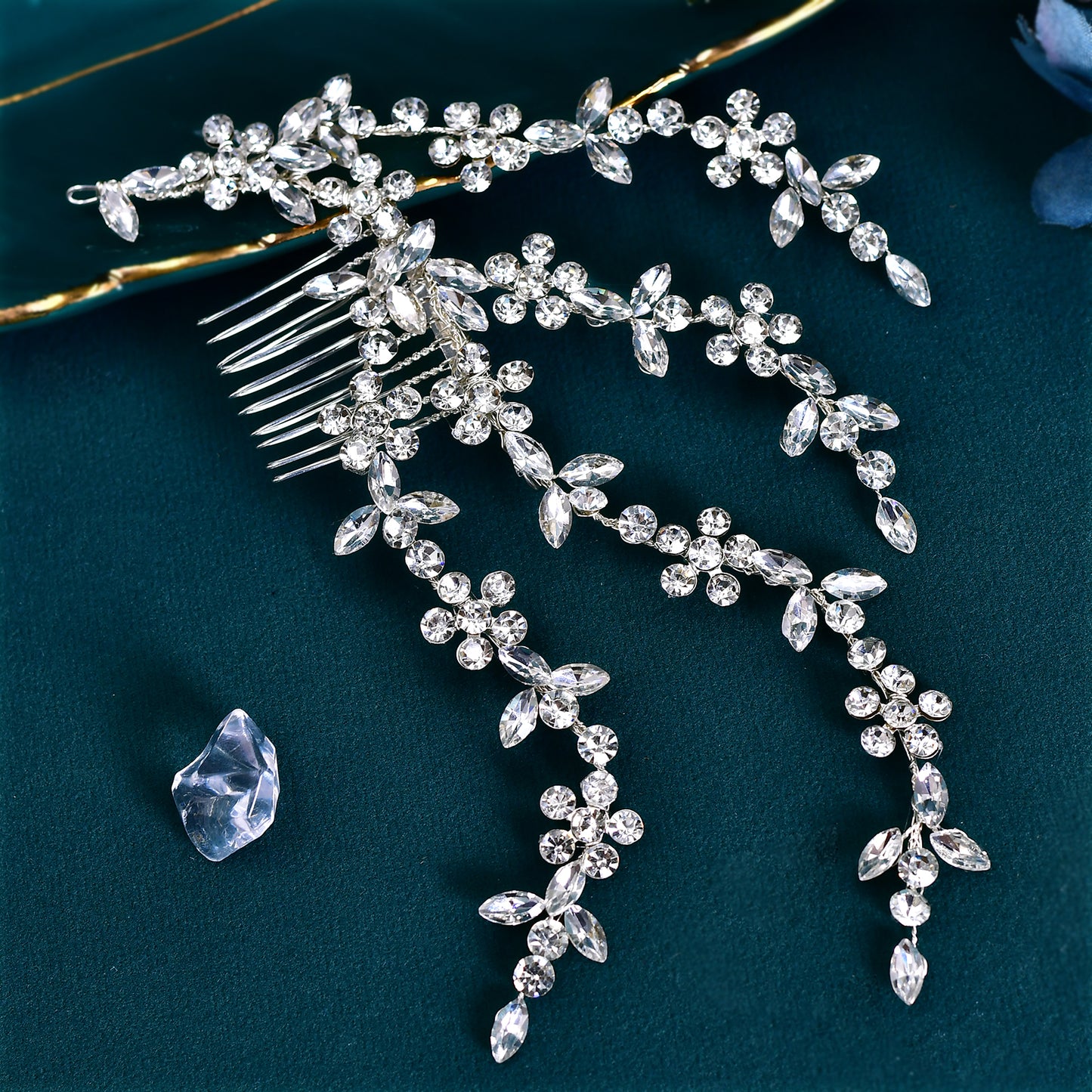 BRIDELLA BHP568 Rhinestone Hair Comb for Woman Handmade Wedding Hair Accessories Bride Headdress Bridesmaid Headwear Hair Clip