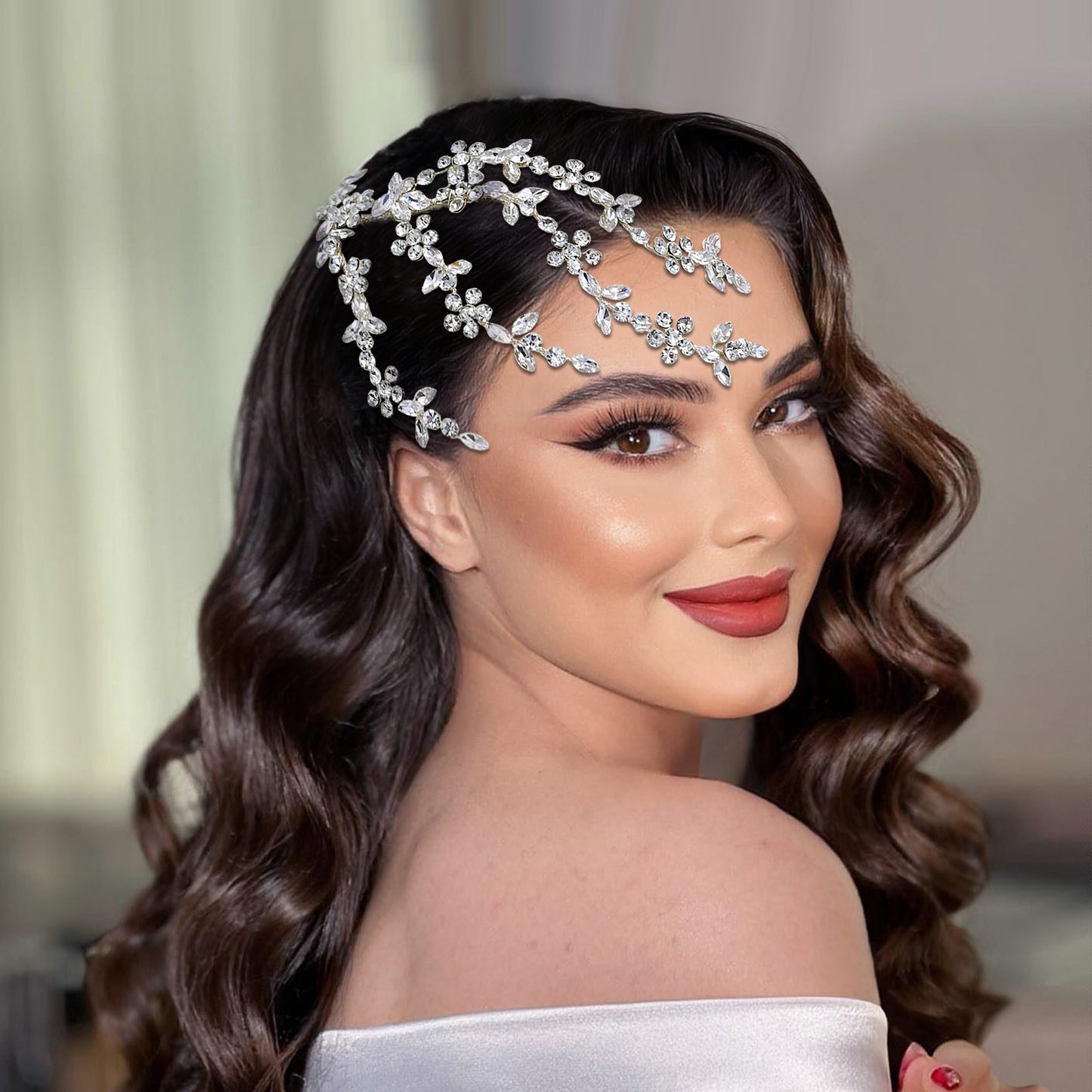 BRIDELLA BHP568 Rhinestone Hair Comb for Woman Handmade Wedding Hair Accessories Bride Headdress Bridesmaid Headwear Hair Clip