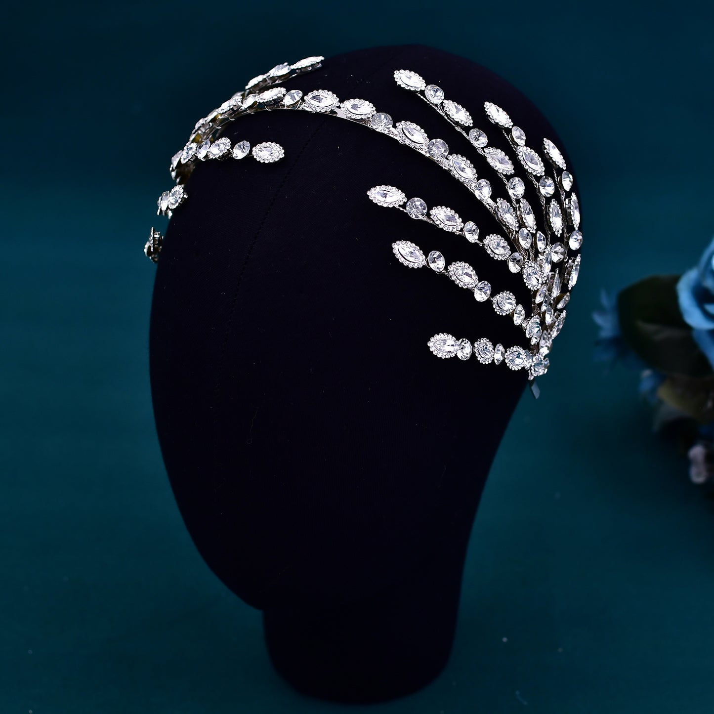 BRIDELLA BHP533 Wedding Headband Handmade Rhinestone Bridal Tiara Woman Hair Accessories for Party Bridesmaid Bride Headdress