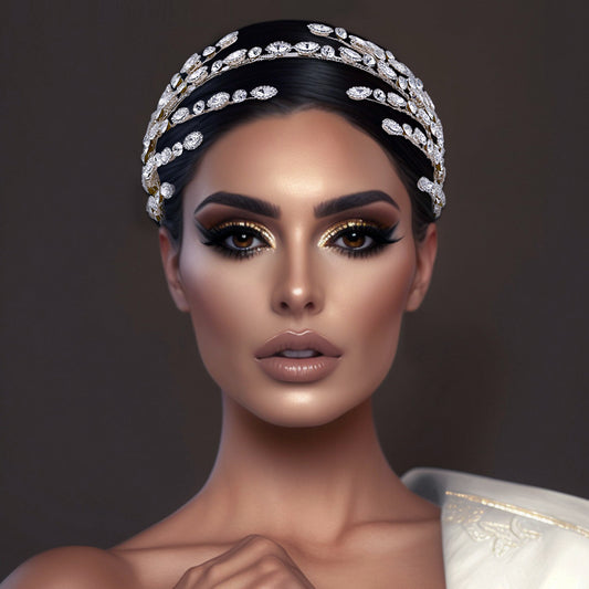 BHP533-S silver rhinestone tiara