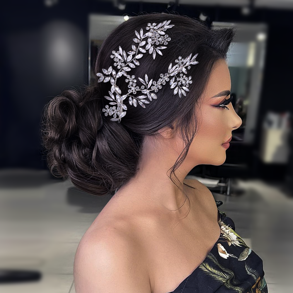 BRIDELLA BHP271 Bridal Rhinestone Hairpin Fashion Hair Clip Woman Wedding Hairpiece Handmade Crystal Hair Accessories Bride Headwear