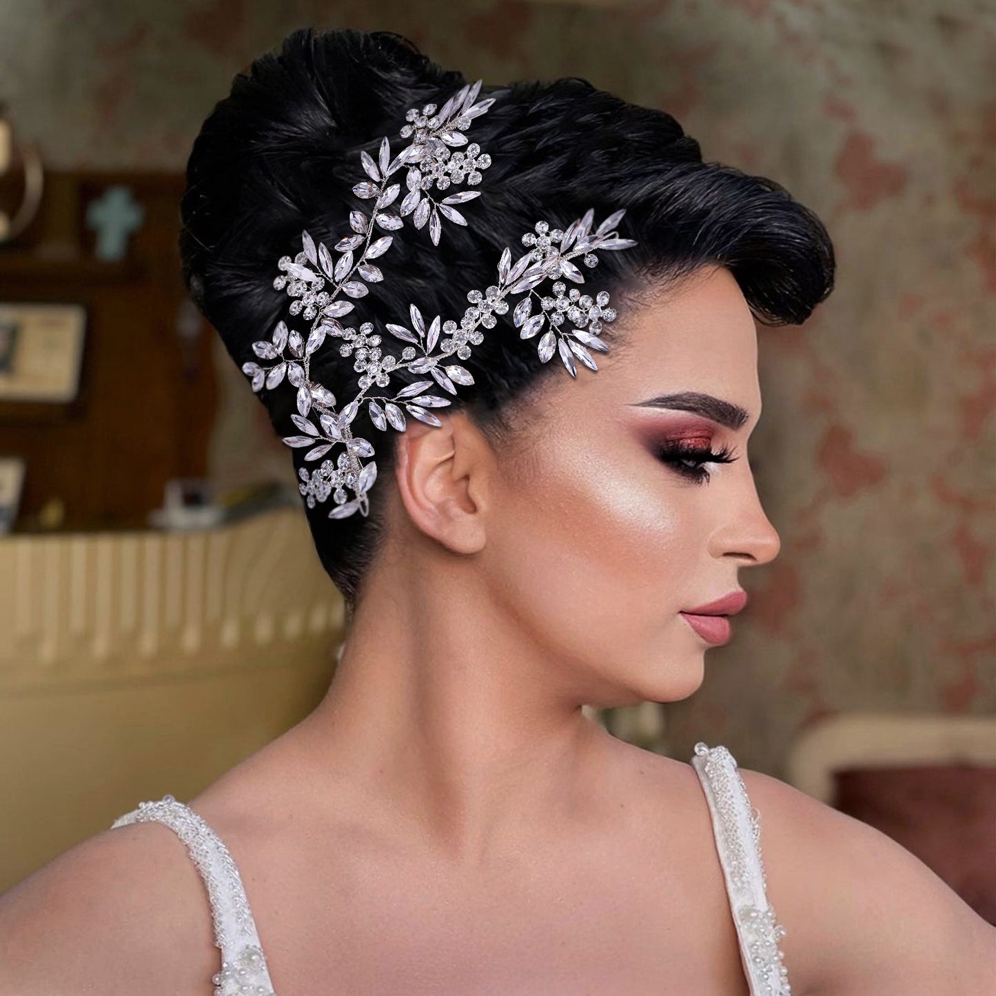 BRIDELLA BHP271 Bridal Rhinestone Hairpin Fashion Hair Clip Woman Wedding Hairpiece Handmade Crystal Hair Accessories Bride Headwear