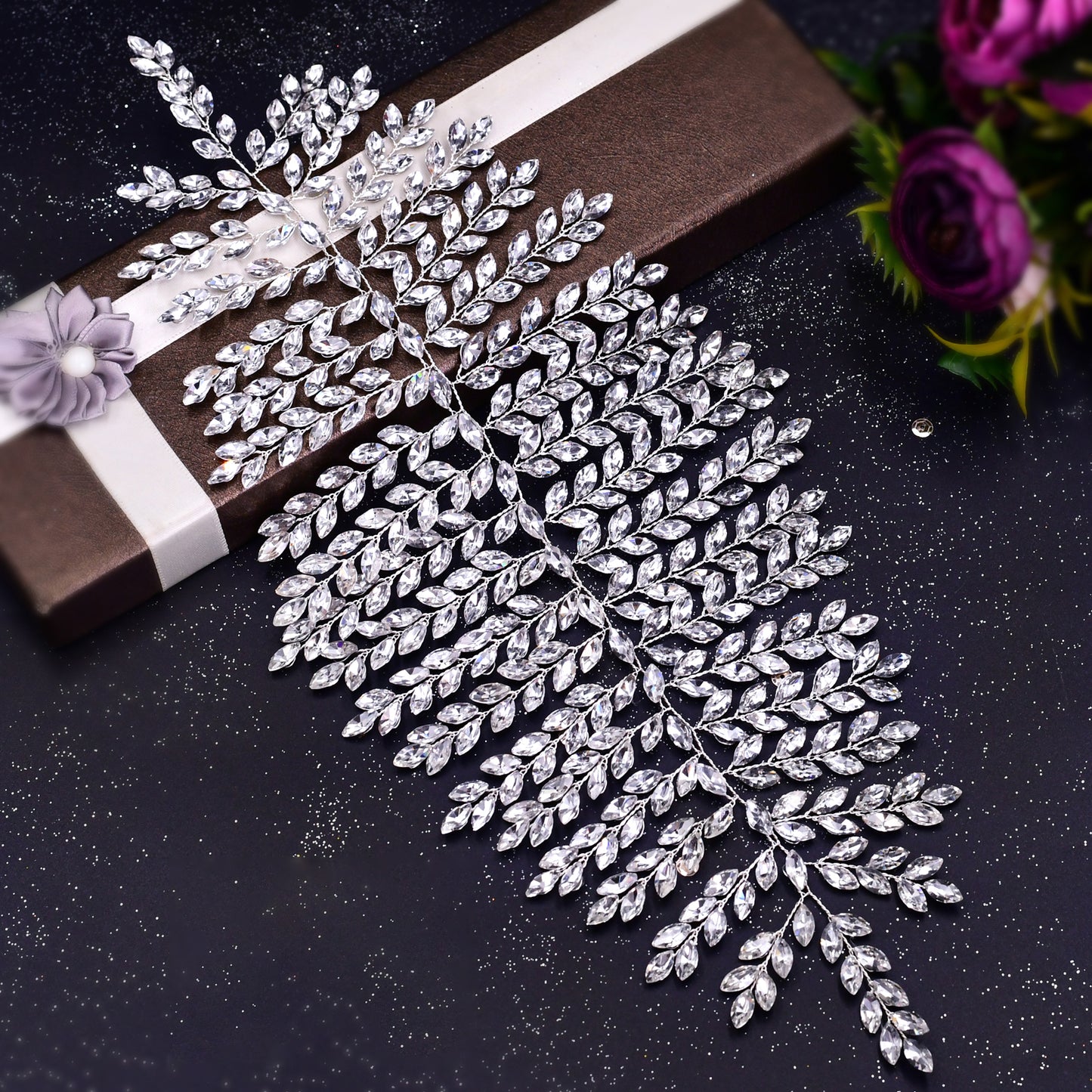 BRIDELLA BHP238 Wedding Hair Accessories Rhinestone Bridal Headband Elegant Women Tiara and Crown Girls Gifts Headdress for Party