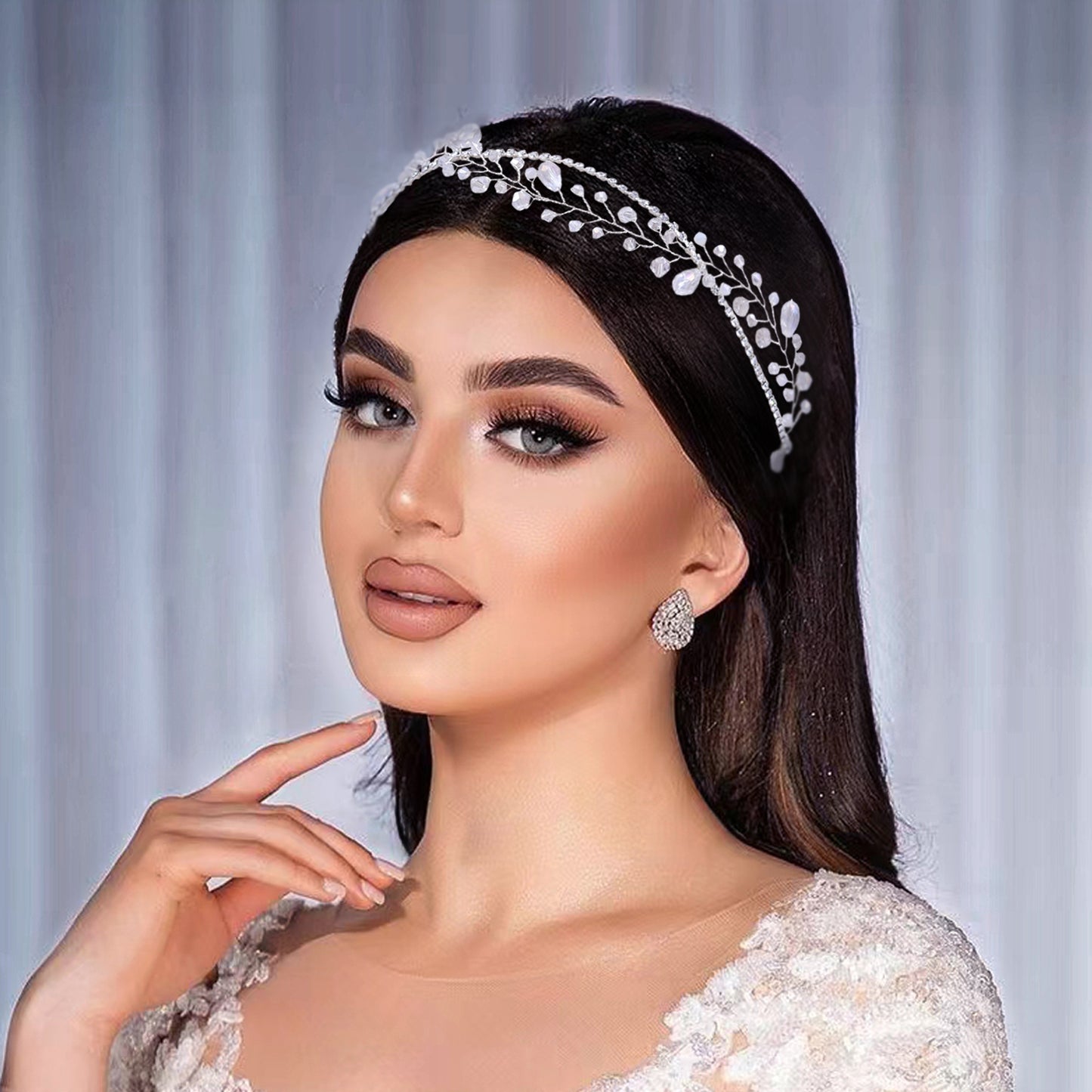BRIDELLA BHP93 Bridal Tiara Crystal Woman Headpiece Wedding Headwear Hair Accessories Jewelry Handmade Bride Headband for Party