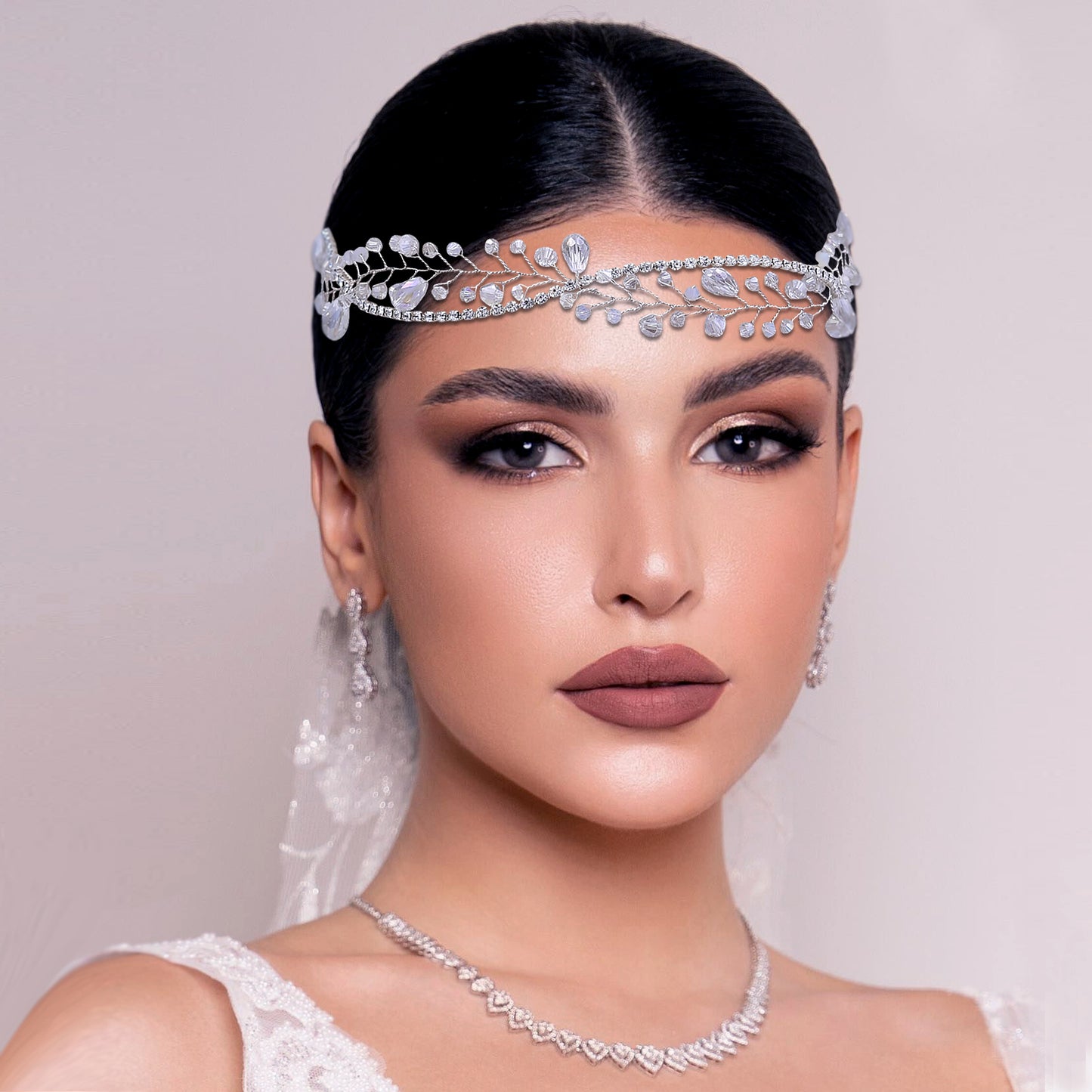 BRIDELLA BHP93 Bridal Tiara Crystal Woman Headpiece Wedding Headwear Hair Accessories Jewelry Handmade Bride Headband for Party