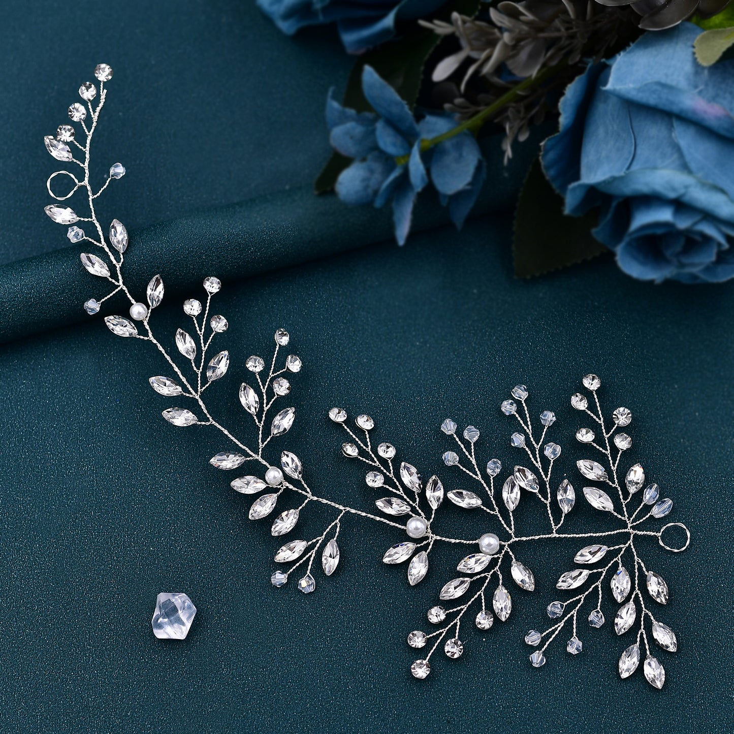 BRIDELLA BHP21 Bridal Head Piece Crystal Bride Hair Accessories Rhinestone Handmade Bridesmaid Hairpiece Jewelry Decoration