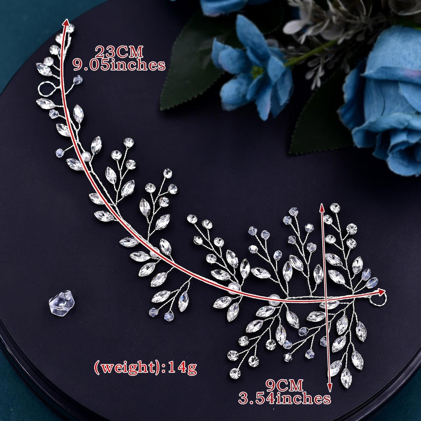 BRIDELLA BHP21 Bridal Head Piece Crystal Bride Hair Accessories Rhinestone Handmade Bridesmaid Hairpiece Jewelry Decoration