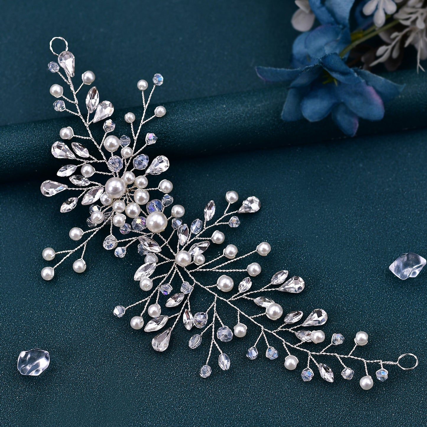 BRIDELLA BHP84 Wedding Pearls Hairpiece Bridal Rhinestone Crystal Hair Accessories Woman Party Headband Bride Fashion Headwear