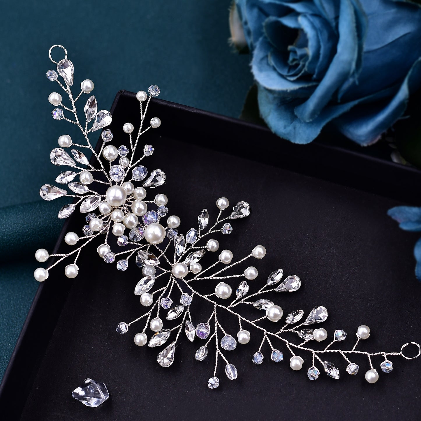 BRIDELLA BHP84 Wedding Pearls Hairpiece Bridal Rhinestone Crystal Hair Accessories Woman Party Headband Bride Fashion Headwear