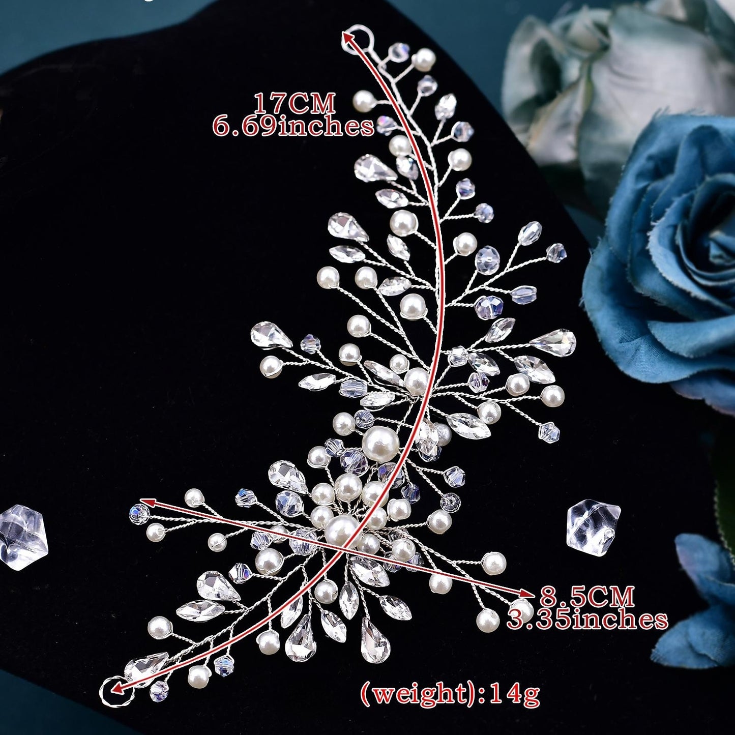 BRIDELLA BHP84 Wedding Pearls Hairpiece Bridal Rhinestone Crystal Hair Accessories Woman Party Headband Bride Fashion Headwear