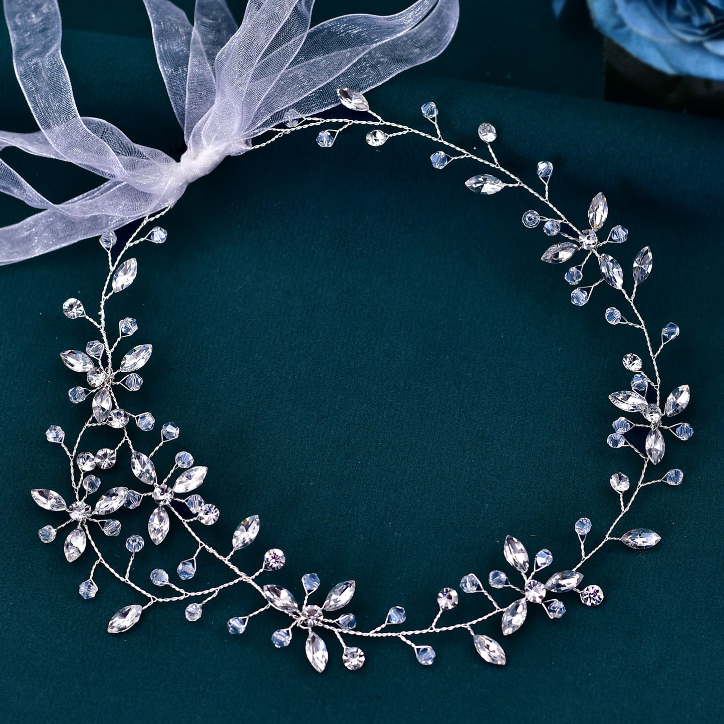 BRIDELLA BHP142 Rhinestone Headband for Girl Bridal Headwear Wedding Hairband Handmade Woman Hair Accessories Bridal Headdress