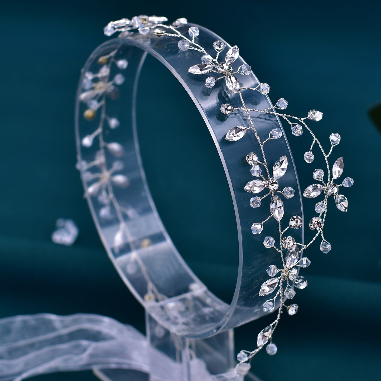 BRIDELLA BHP142 Rhinestone Headband for Girl Bridal Headwear Wedding Hairband Handmade Woman Hair Accessories Bridal Headdress