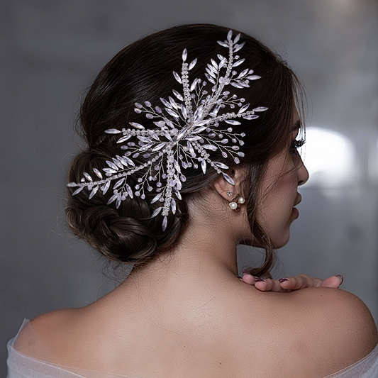BHP287-S silver rhinestone pearl headwear