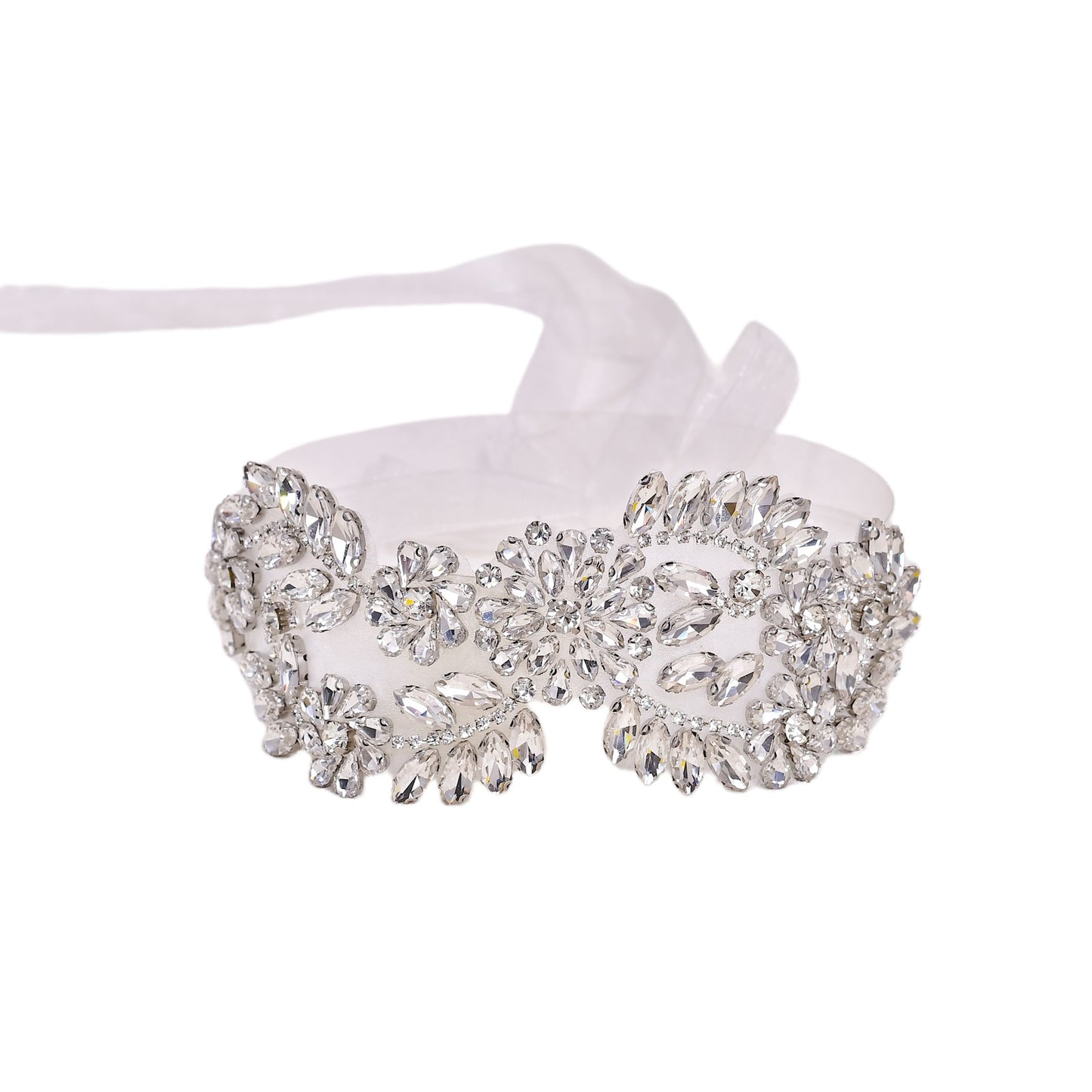 BRIDELLA BS231 Luxurious High-End Womens Rhinestone Belt Wedding Bridesmaid Glass Sparkling Diamond Shining Brightly