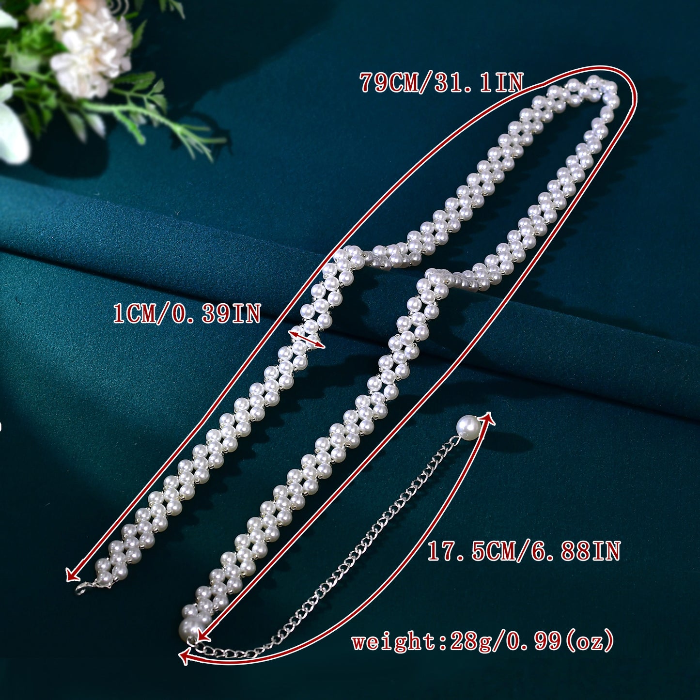 BRIDELLA BS398 Extended Pearl Belt Daily Skirt And Dress Waist Decoration Women's Belt