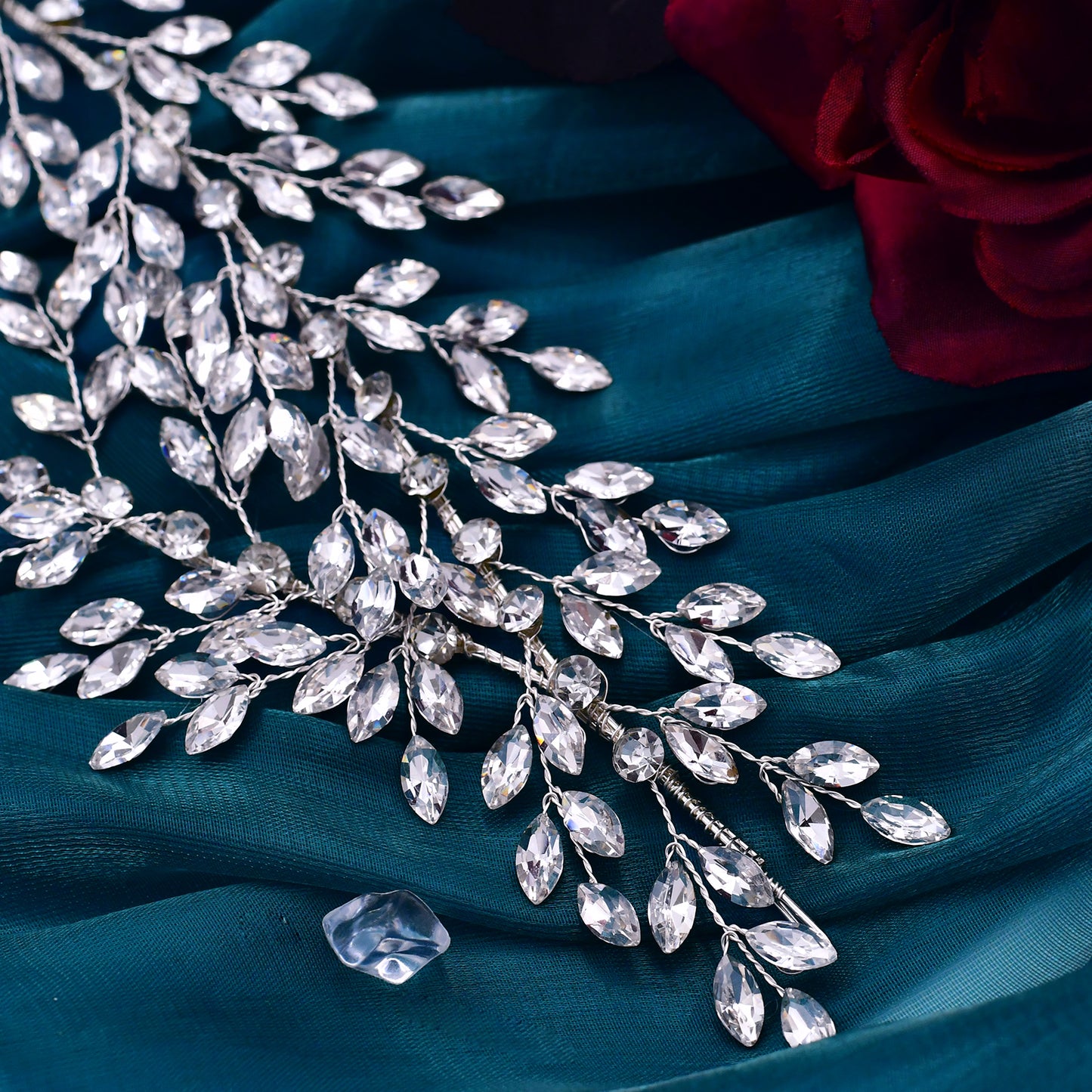BRIDELLA BHP308 Rhinestone Headbands for Women Wedding Hair Tiara and Crown Luxury Bridal Hair Accessories Bride Headdresses