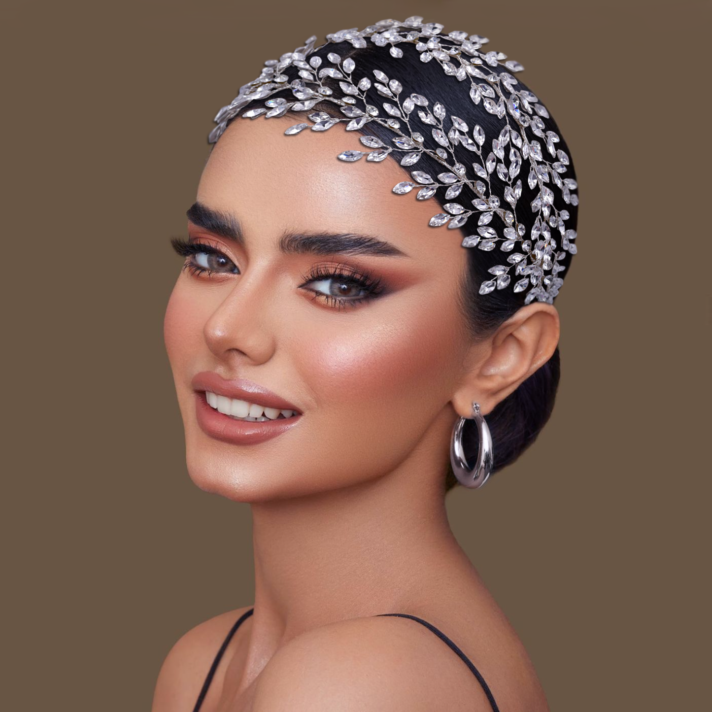 BRIDELLA BHP308 Rhinestone Headbands for Women Wedding Hair Tiara and Crown Luxury Bridal Hair Accessories Bride Headdresses