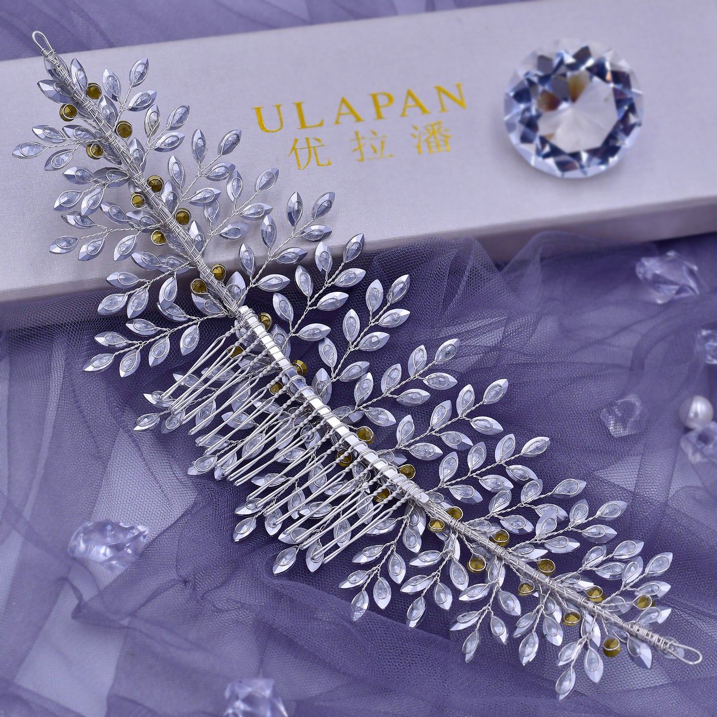 BRIDELLA BHP311 Bridal Headpieces Bridal Hair Combs for Adult Rhinestone Bridal Hair Clips Wedding Side Hair Comb Hair Pieces