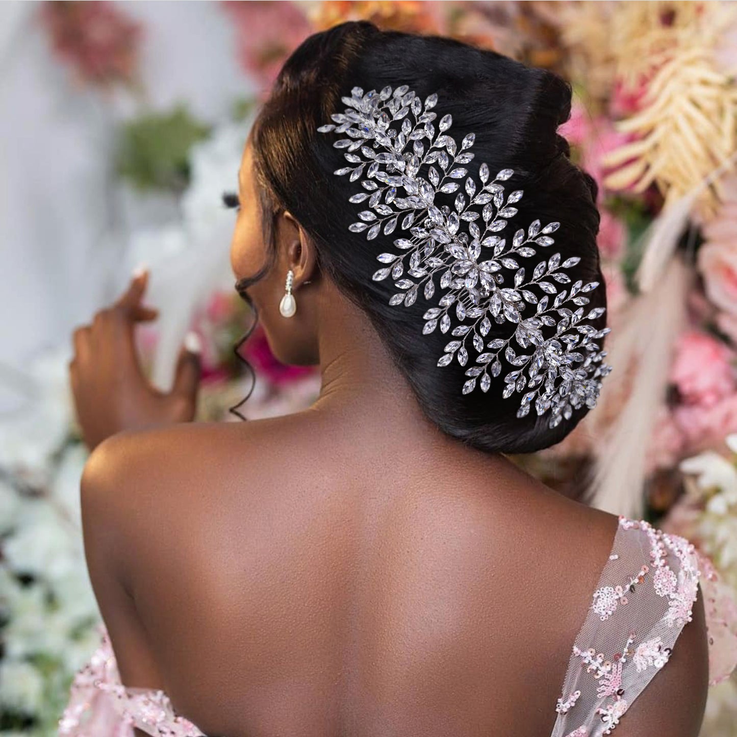 BRIDELLA BHP311 Bridal Headpieces Bridal Hair Combs for Adult Rhinestone Bridal Hair Clips Wedding Side Hair Comb Hair Pieces