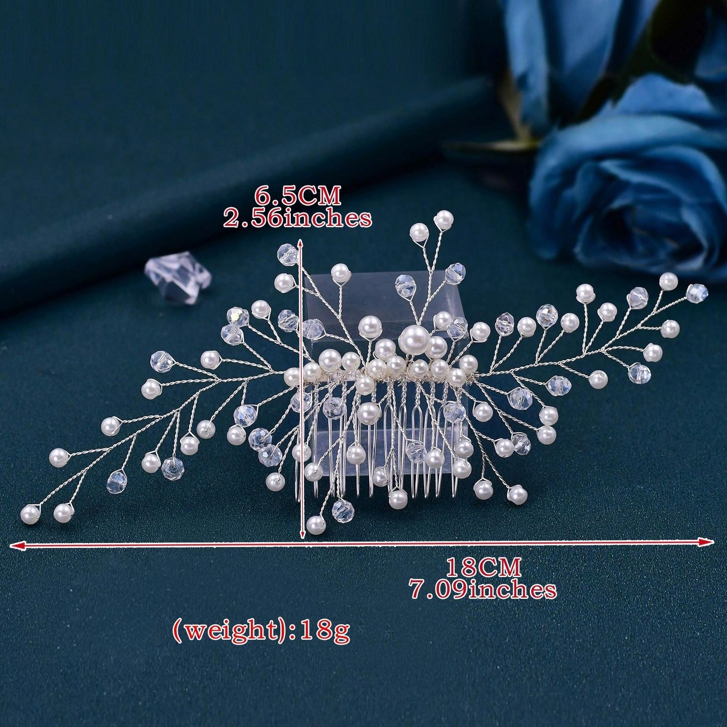 BRIDELLA BHP341 Elegant Pearl Hair Comb for Woman Crystal Bridal Headpiece Hair Clips Wedding Hair Accessories Bride Headwear