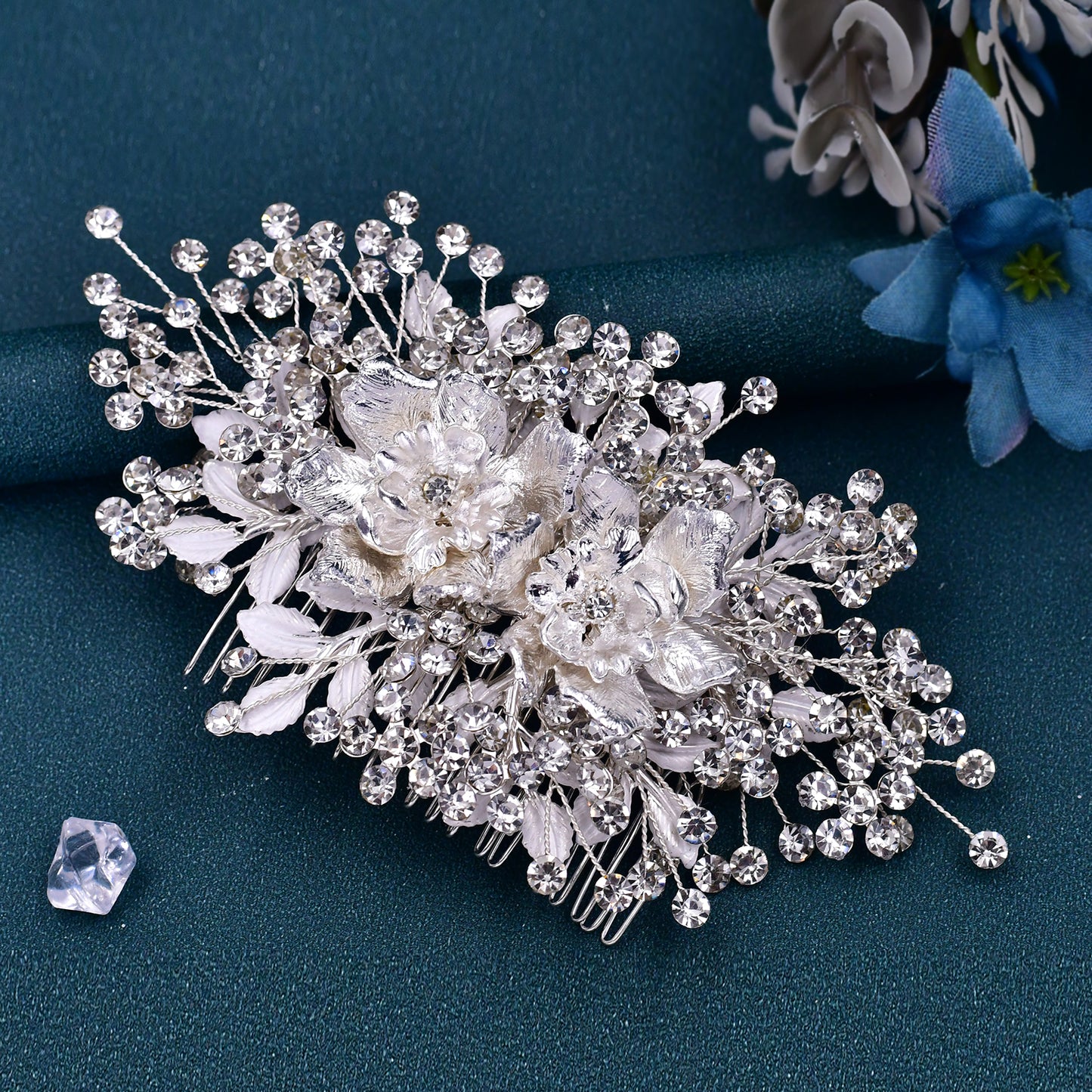 BRIDELLA BHP352 Fashion Wedding Headdress Bridal Hair Comb Hair Clips Woman Hair Accessories Alloy Flower Bride Head-wear