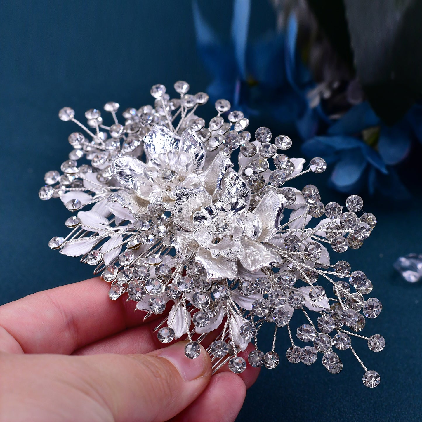 BRIDELLA BHP352 Fashion Wedding Headdress Bridal Hair Comb Hair Clips Woman Hair Accessories Alloy Flower Bride Head-wear
