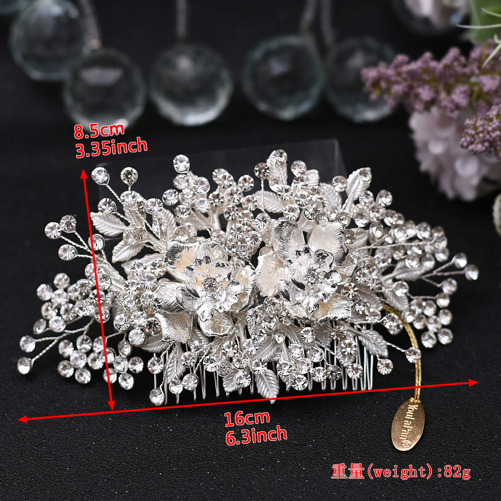 BRIDELLA BHP352 Fashion Wedding Headdress Bridal Hair Comb Hair Clips Woman Hair Accessories Alloy Flower Bride Head-wear
