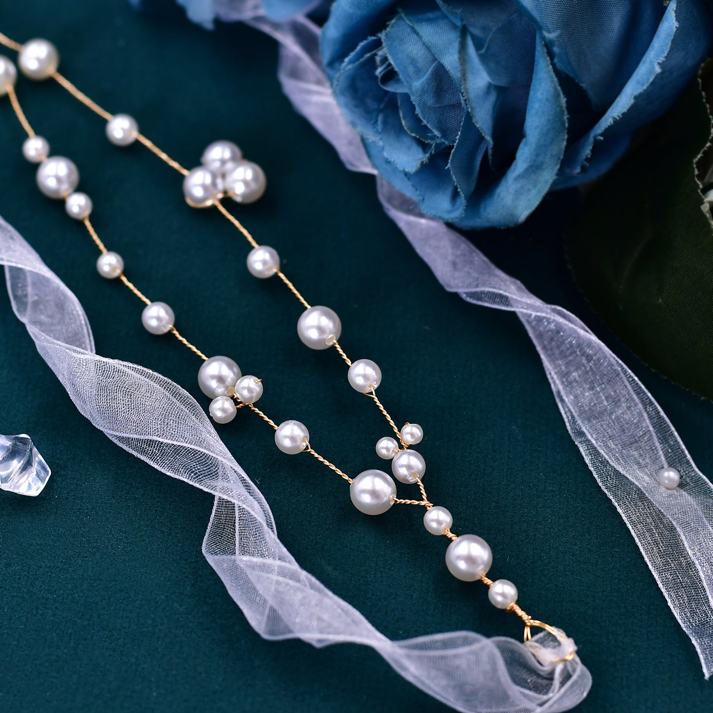 BRIDELLA BHP36 Pearls Headband for Girls Bridal Hair Accessories Woman Hair Vine Headpiece Wedding Headdress Bridesmaids Gift