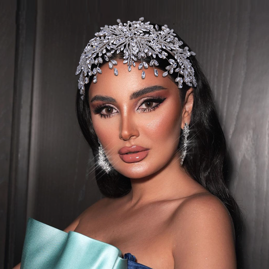 BHP482-S silver rhinestone tiara