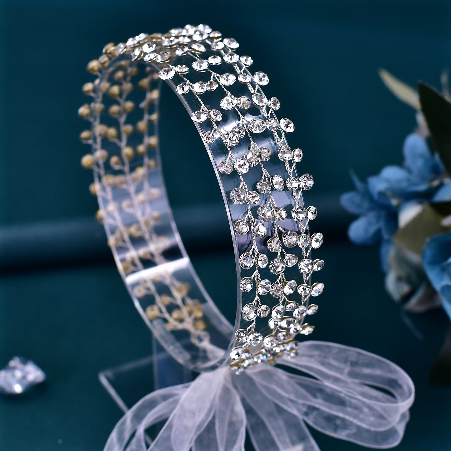 BRIDELLA BHP552 Wedding Bridal Hair Vine Headband Woman Headpiece Shiny Bride Multi-layer Headdress for Girl Bridesmaids Headband