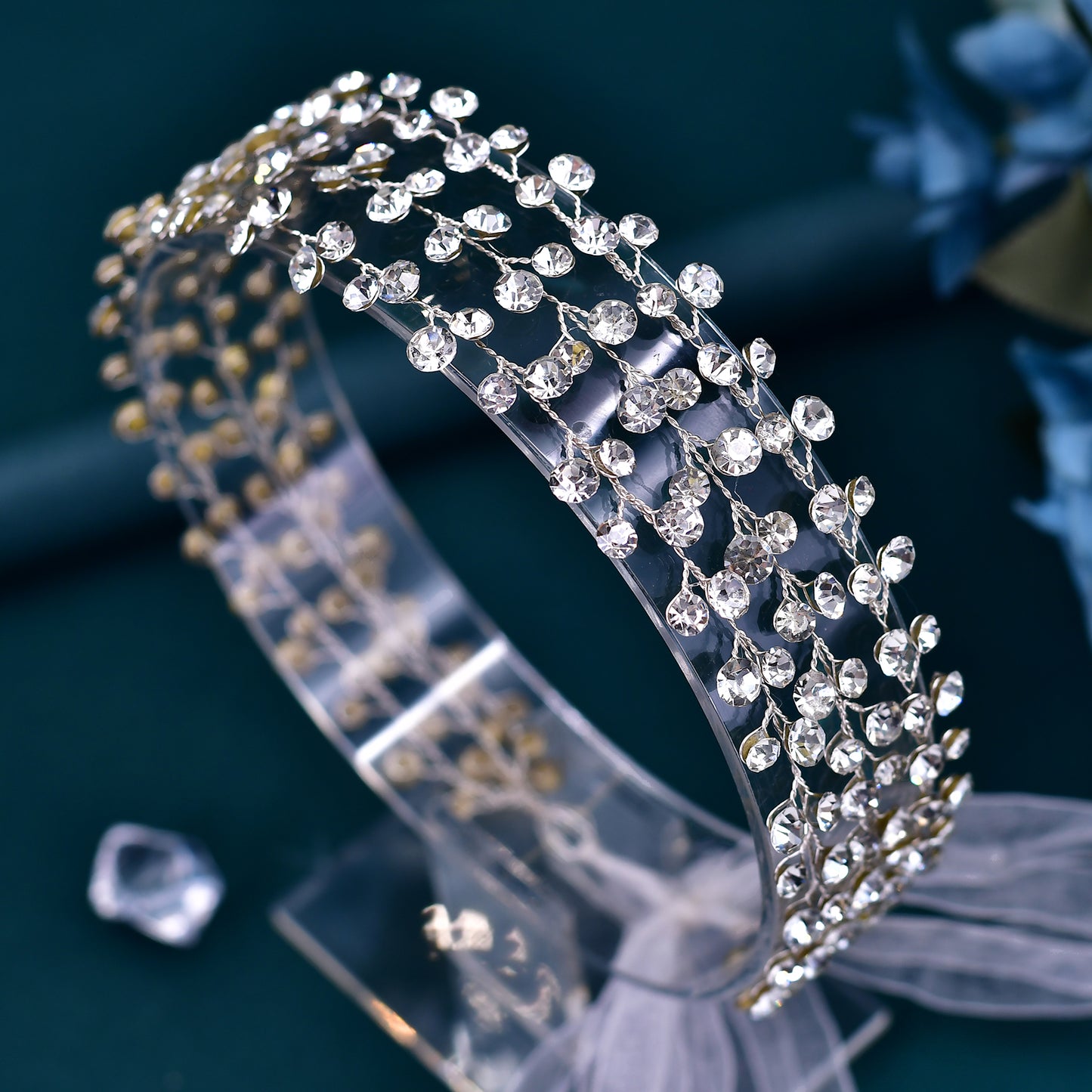 BRIDELLA BHP552 Wedding Bridal Hair Vine Headband Woman Headpiece Shiny Bride Multi-layer Headdress for Girl Bridesmaids Headband