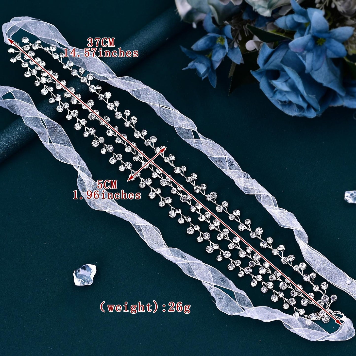 BRIDELLA BHP552 Wedding Bridal Hair Vine Headband Woman Headpiece Shiny Bride Multi-layer Headdress for Girl Bridesmaids Headband