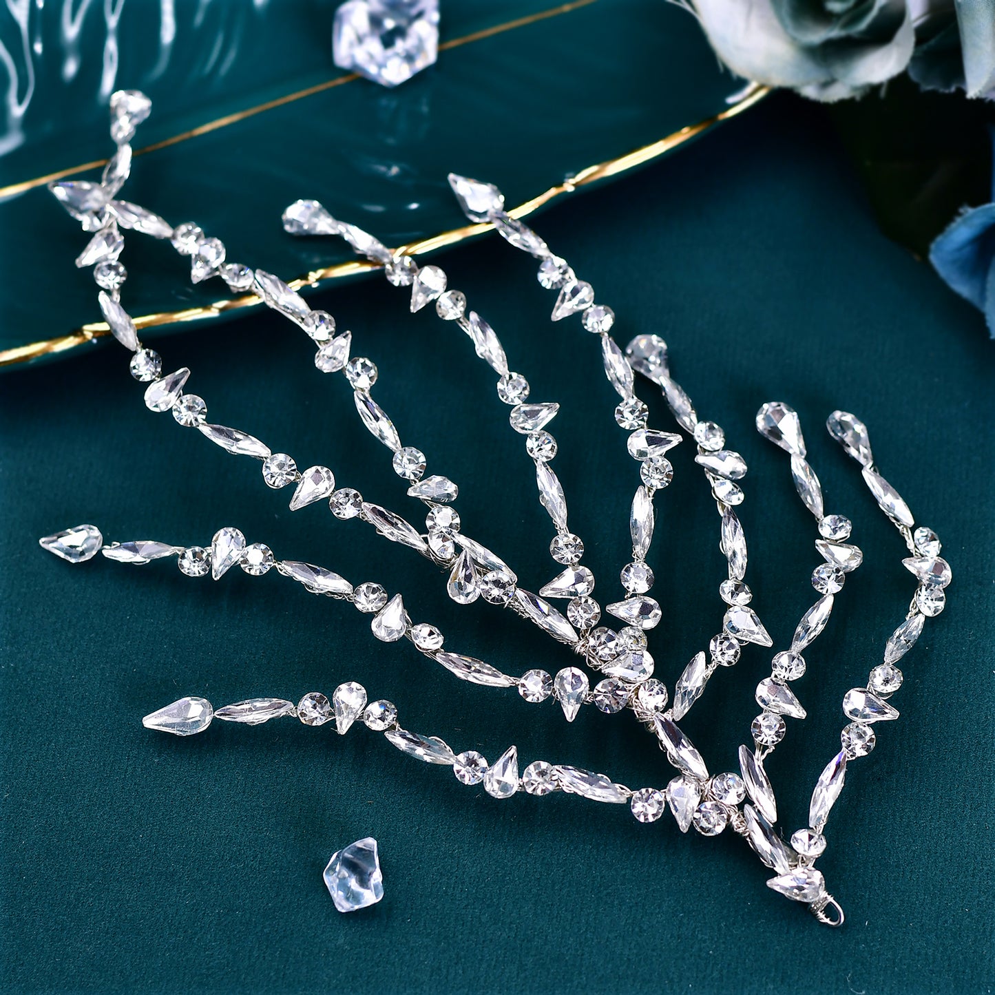 BRIDELLA BHP575 Fashion Bridal Head Piece Rhinestone Woman Headband Wedding Hair Accessories Bridesmaid Bride Headwear for Party