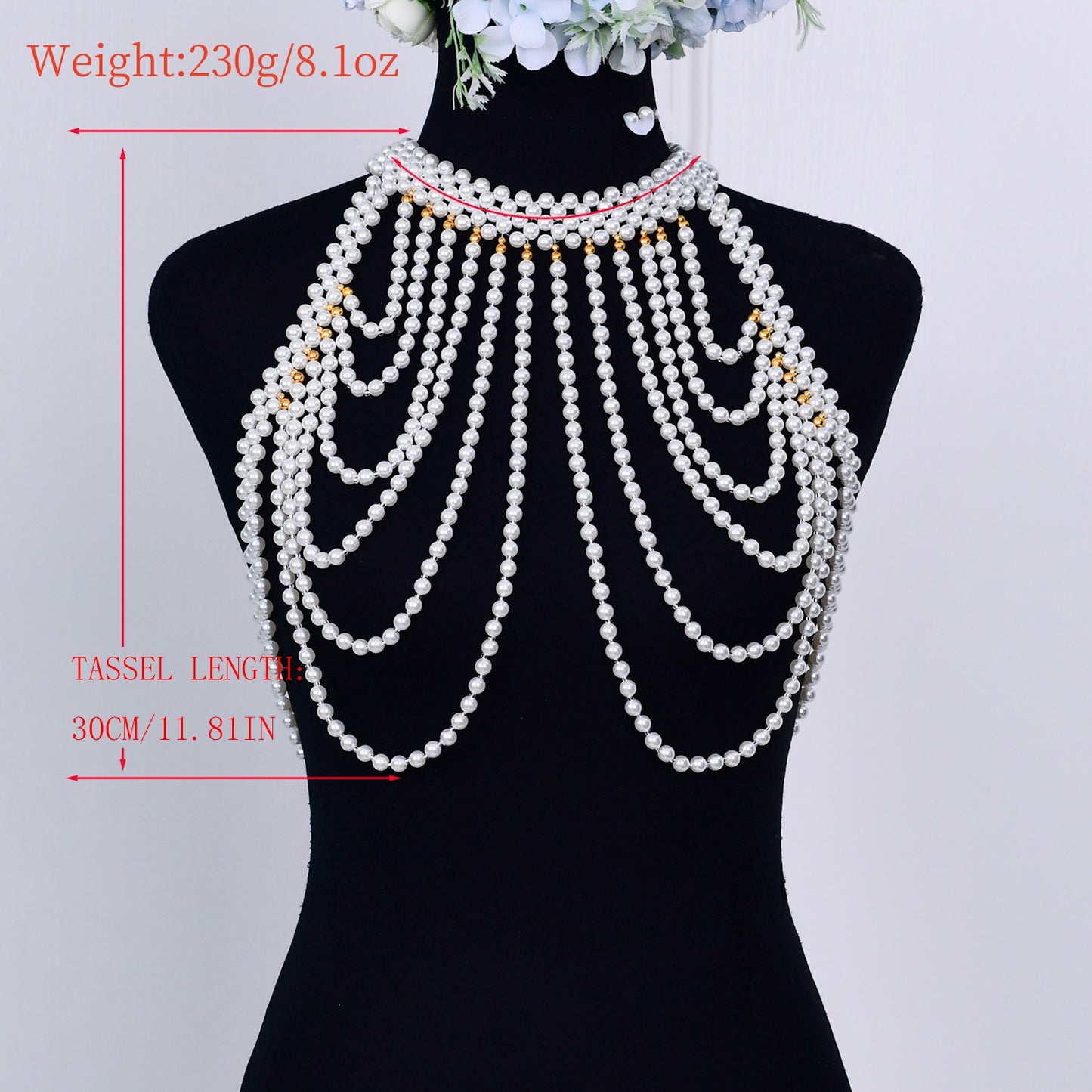 BRIDELLA BVG49 Luxury Sexy Fitted Jewelry Bridal Multi-Layer Pearl Wedding Jacket Women's Cape Top