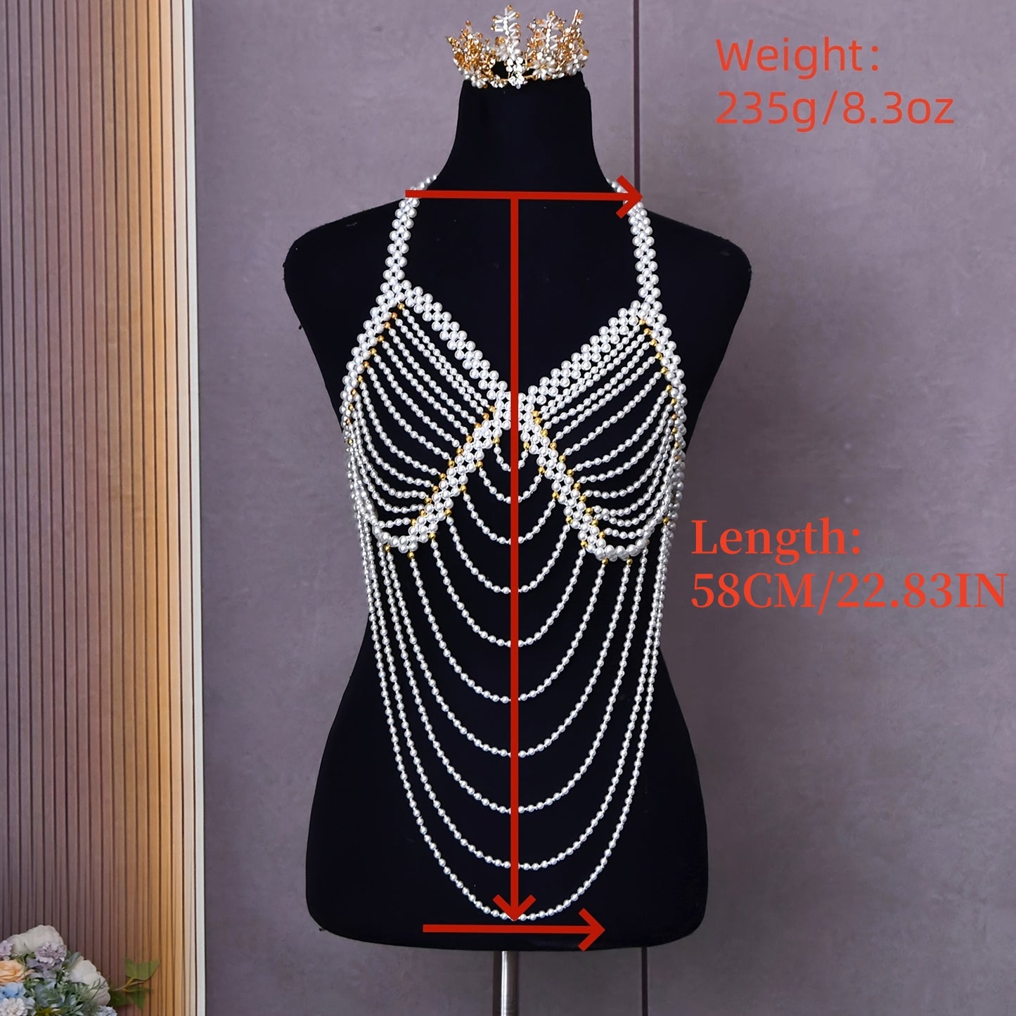 BRIDELLA BVG58 Exquisite Women's Handmade Beaded Tassel Shawl Bridal Wedding Party Decoration Removable