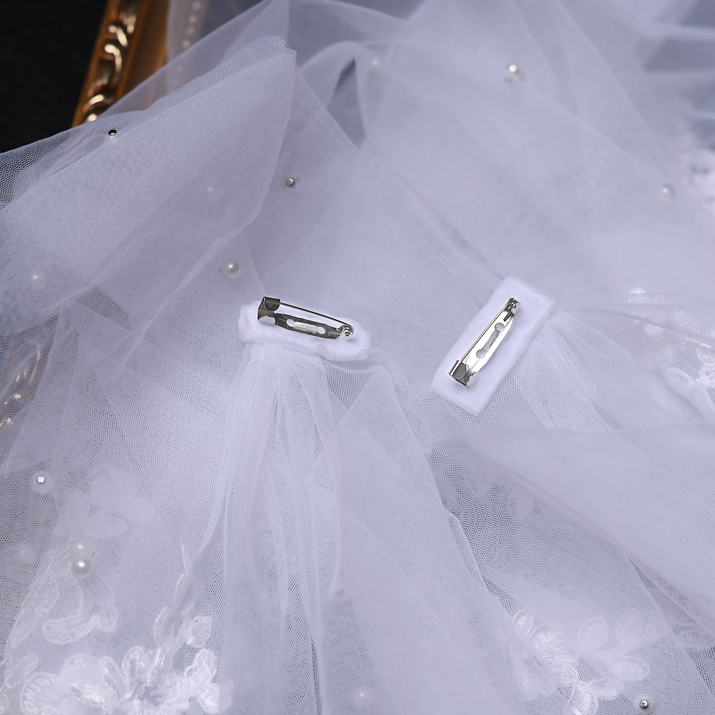 BRIDELLA BVG59 Women's Dress Shawl Hand Embroidered Pearl Tail Long Shawl Bridal Wedding Cape