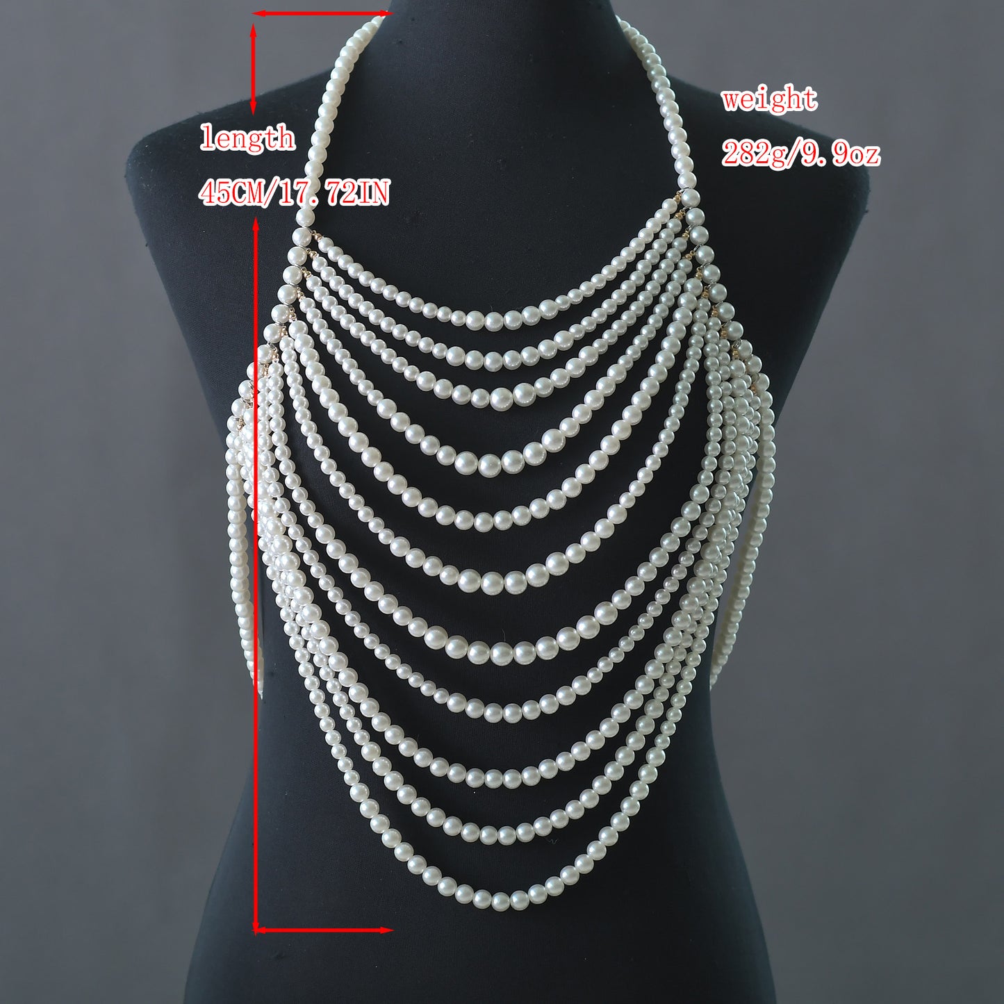 BRIDELLA BVG69 Fashion Pearl Beaded Wedding Shawl Women's Necklace Cropped Top Wedding DIY Jacket