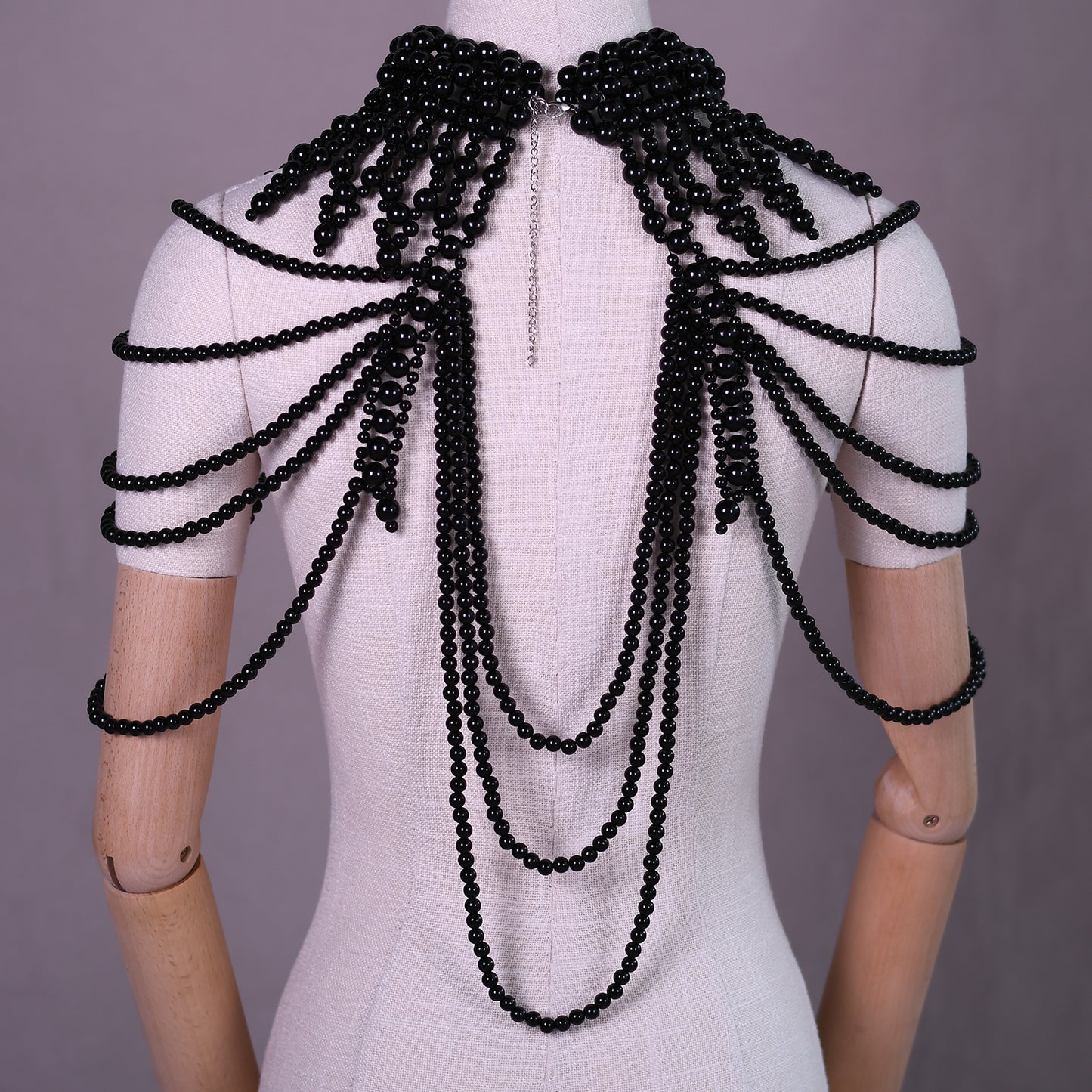 BRIDELLA BVG39 Sexy European And American Imitation Pearl Body Chain Luxury Multi Layer Pearl Bridal Wedding Tassel Shawl