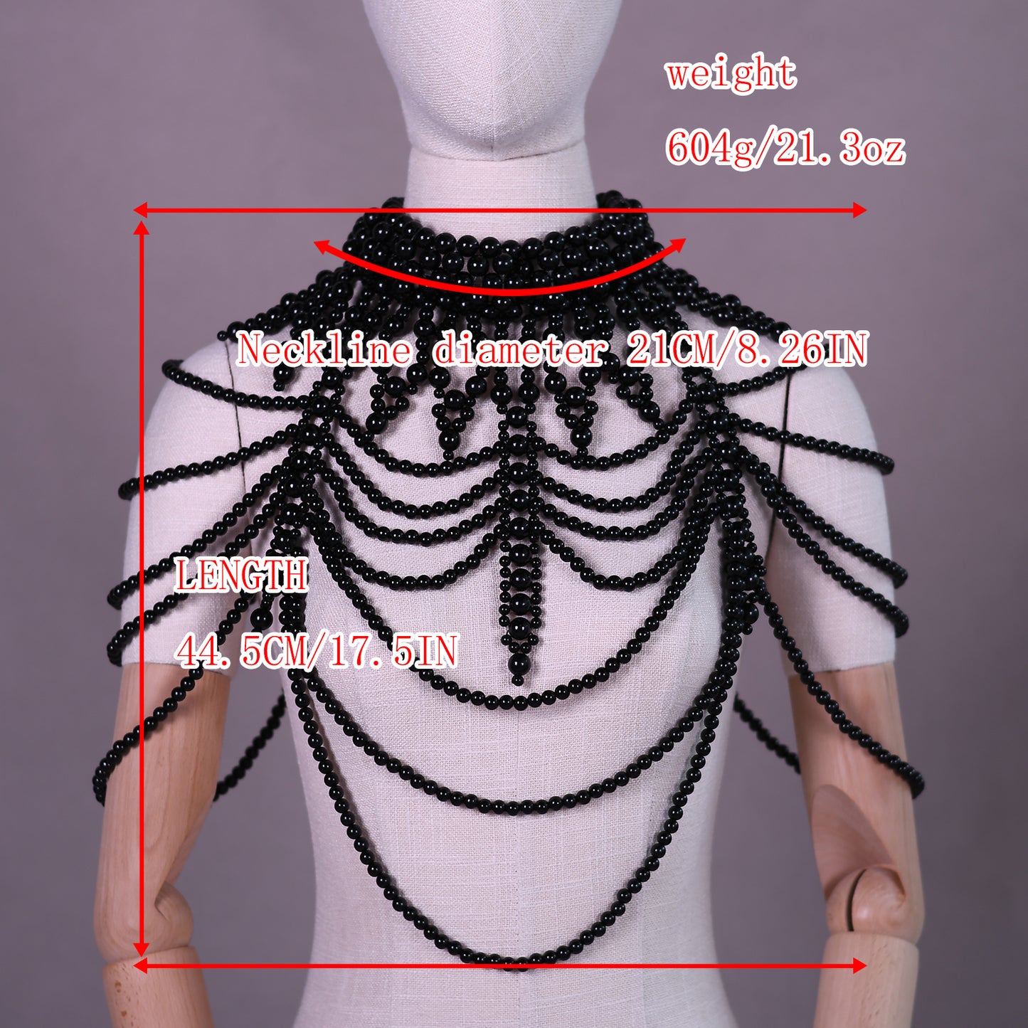 BRIDELLA BVG39 Sexy European And American Imitation Pearl Body Chain Luxury Multi Layer Pearl Bridal Wedding Tassel Shawl