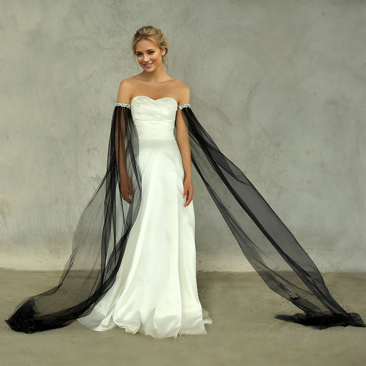 MM04-B ivory mesh sequins gloves