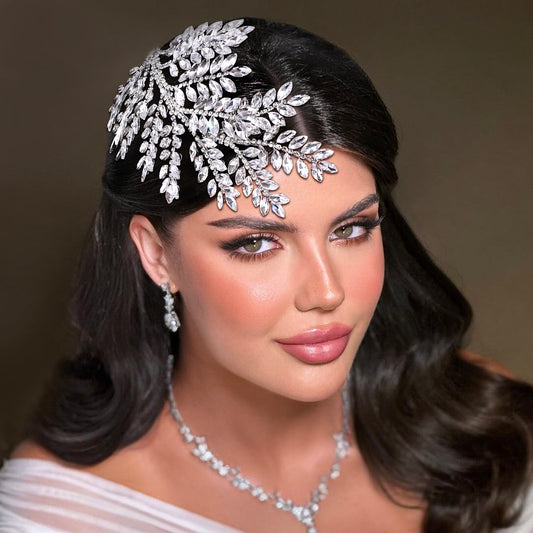 BHP759-Silvery silver rhinestone tiara
