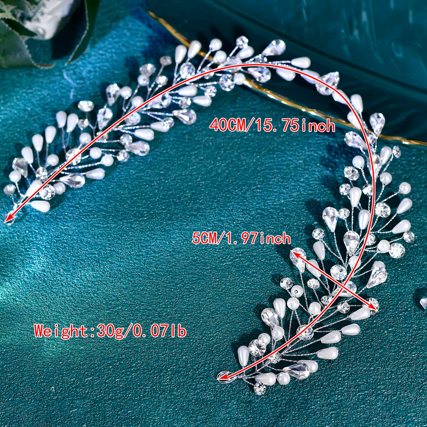 BRIDELLA BHP835 Artificial Pearl Foreband Head Jewelry Rhinestone Wedding Headband Bride Headpieces Female Design Bride Headwear