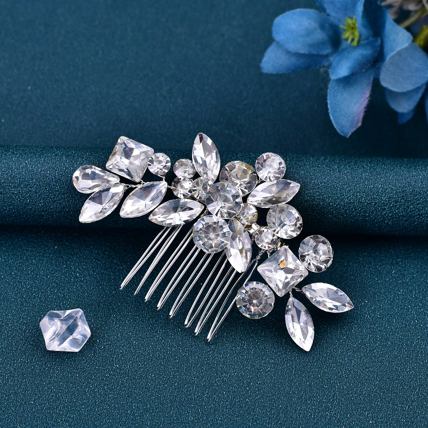 BRIDELLA BHP88 Rhinestone Hair Combs for Brides Women Headpiece Wedding Hair Accessories Bridal Hair Clips Festival Hair Ornament