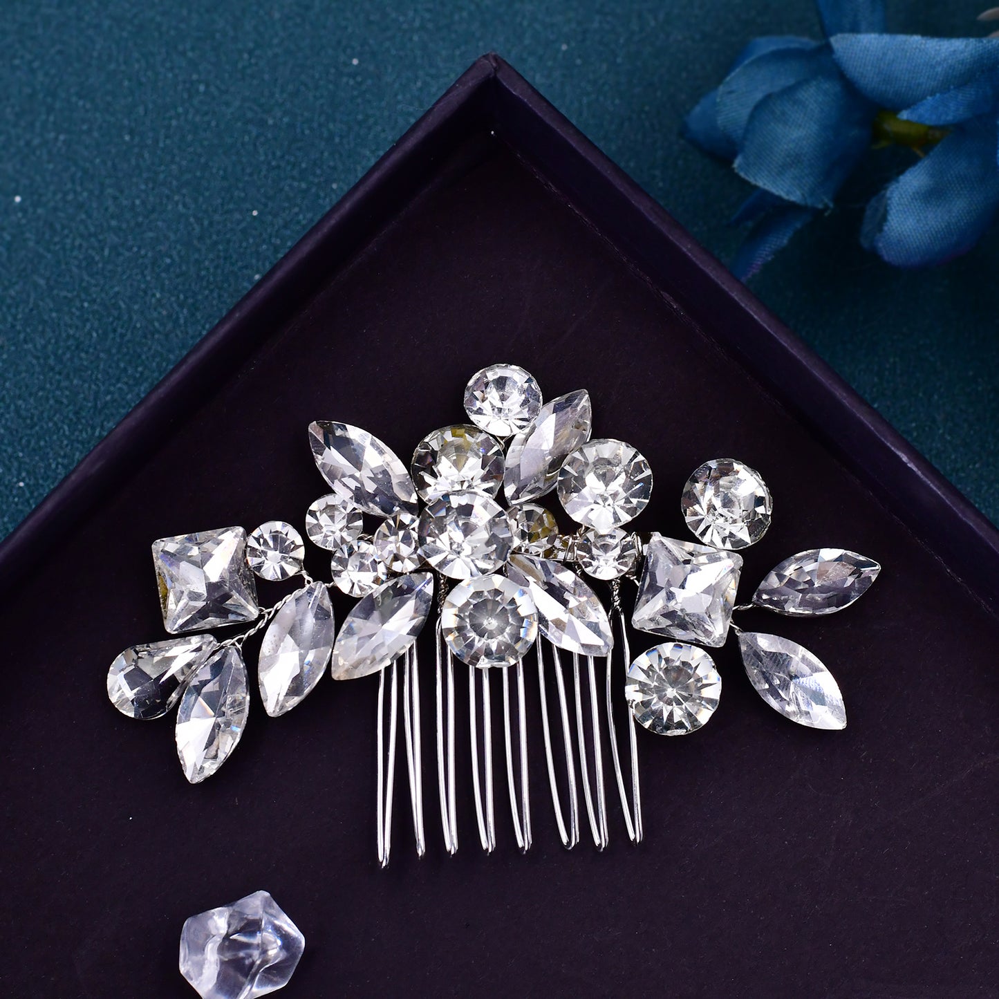 BRIDELLA BHP88 Rhinestone Hair Combs for Brides Women Headpiece Wedding Hair Accessories Bridal Hair Clips Festival Hair Ornament