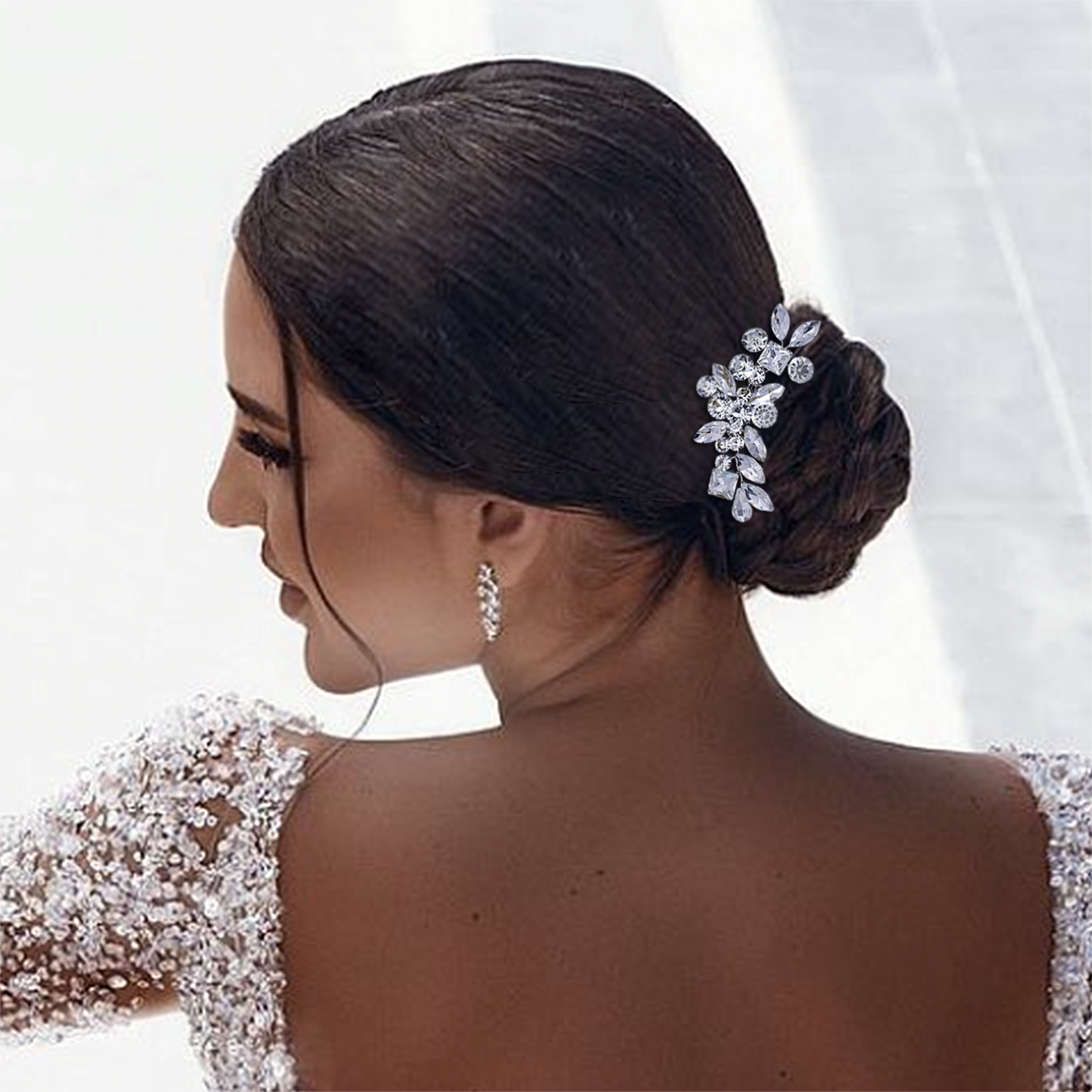BRIDELLA BHP88 Rhinestone Hair Combs for Brides Women Headpiece Wedding Hair Accessories Bridal Hair Clips Festival Hair Ornament